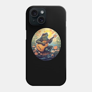 Cottagecore Frog With Acoustic Guitar Phone Case