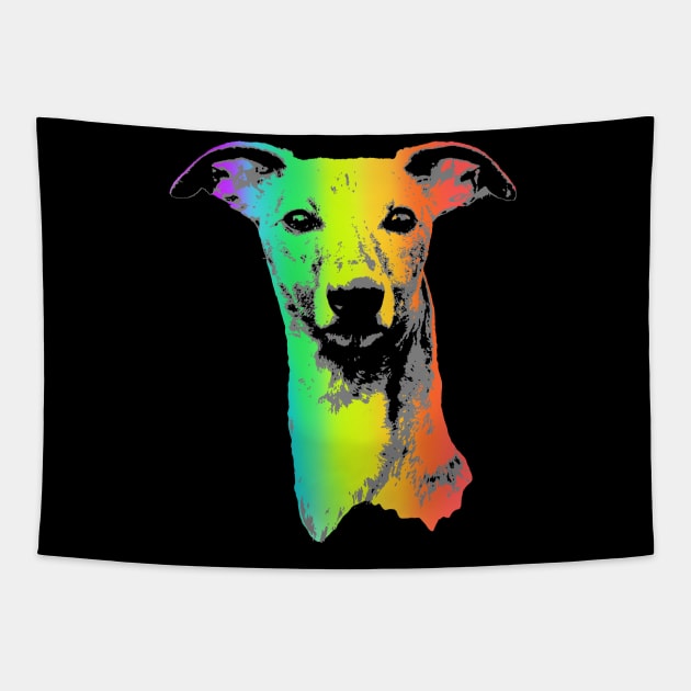 Rainbow Whippet Tapestry by childofthecorn