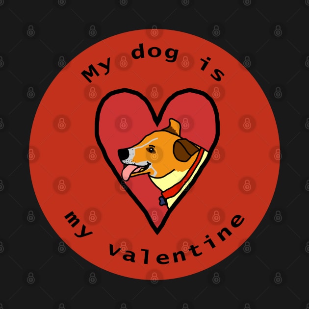 My Dog is My Valentine Round Corgi Terrier Cross by ellenhenryart