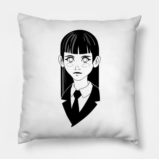 Creepy Sarah Pillow by Franco Luna