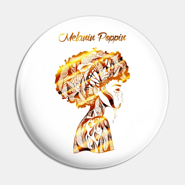 Afro Beauty With Melanin Poppin In Gold Pin by kenallouis