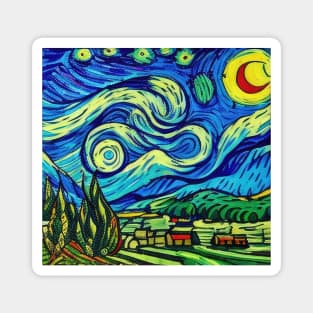 Starry Night Style Magnet