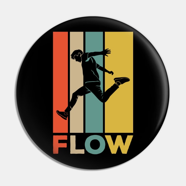 Parkour Freerunner Retro Themed Gift Pin by GrafiqueDynasty