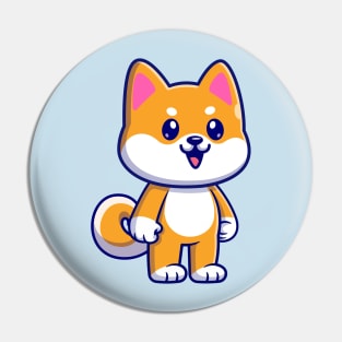 Cute Shiba Inu Standing Cartoon Pin