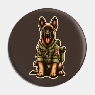 Belgian Malinois Soldier Pin