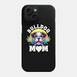 Colorful Bulldog Mom Retro Sunset Dog Lover Phone Case