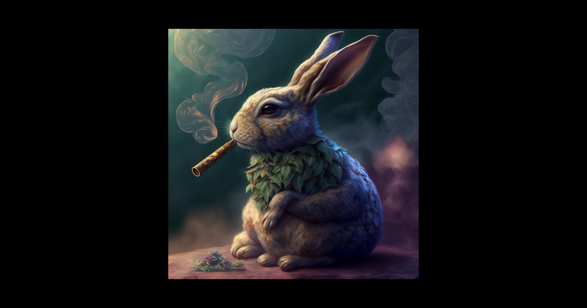 Rabbit smoking v2 - Rabbit Artwork - Tapestry | TeePublic