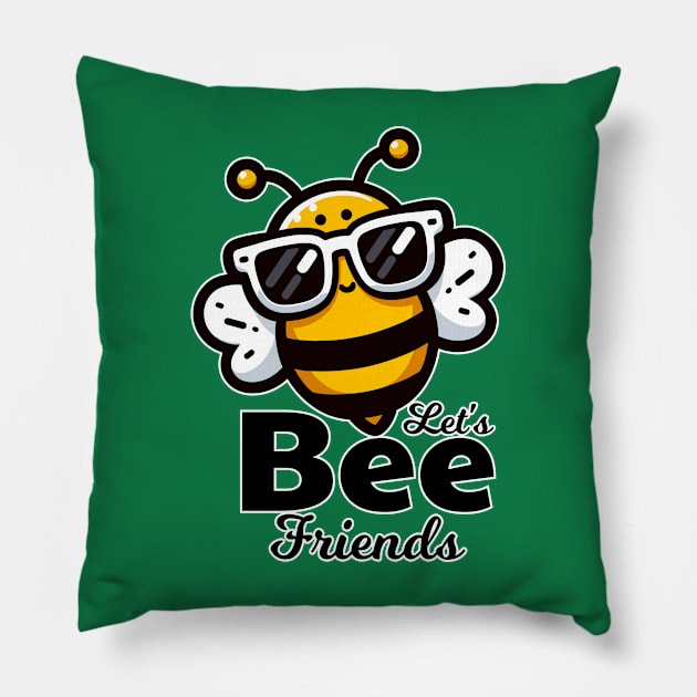 Cute Bee - Let's Be Friends Pillow by Muslimory