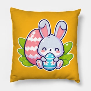 Happy Easter Cute Bunny Pillow