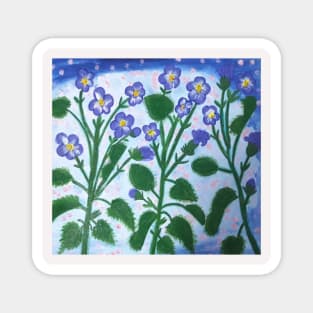 Violet Flower painting Magnet