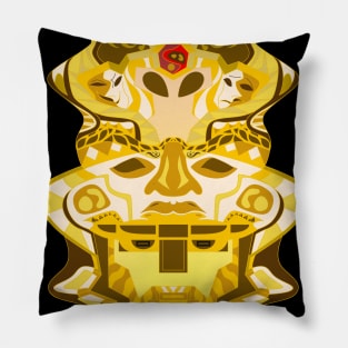 gold cloth alien helmet ecopop Pillow