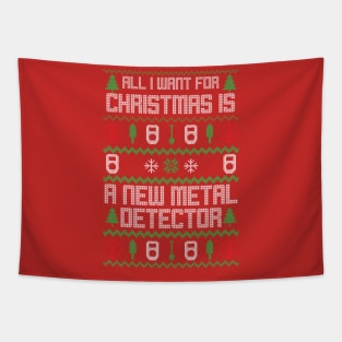 Ugly Metal Detecting Sweater Design Tapestry