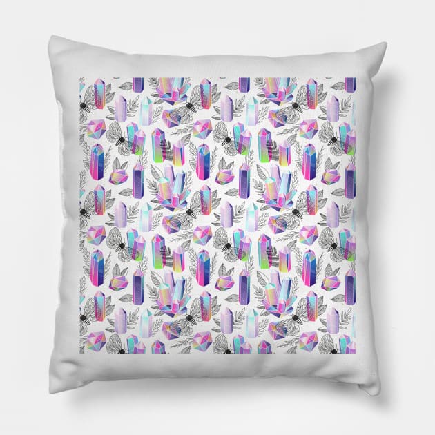 Crystals and Moths Pillow by MarinaDemidova