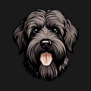 Black Russian Terrier Face Cute Cartoon Puppy Dog Lover T-Shirt