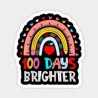 100Th Day Of School Teacher 100 Days Brighter Rainbow Kids Magnet