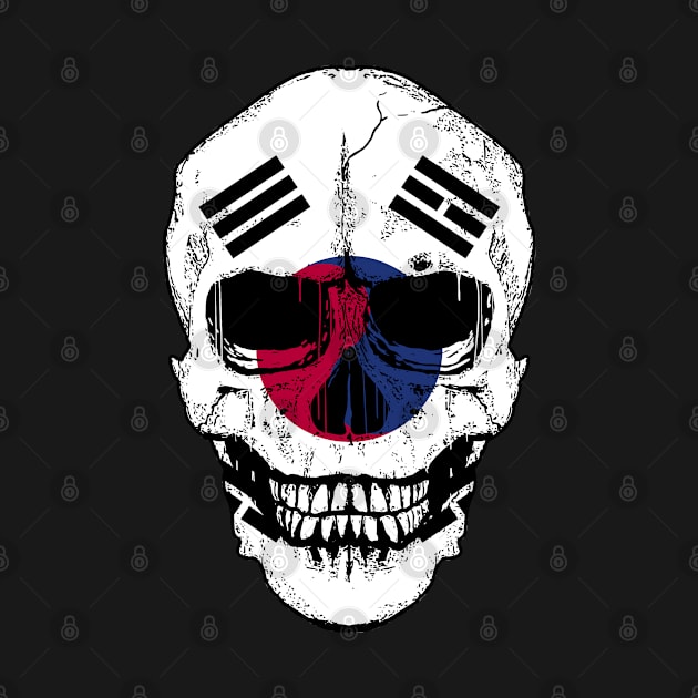 South Korea Flag Skull South Korean Flag Human Skull by BramCrye