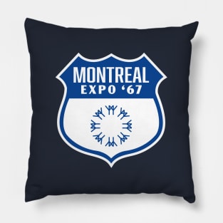 Expo '67 Montreal World's Fair Retro Shield (Blue) Pillow