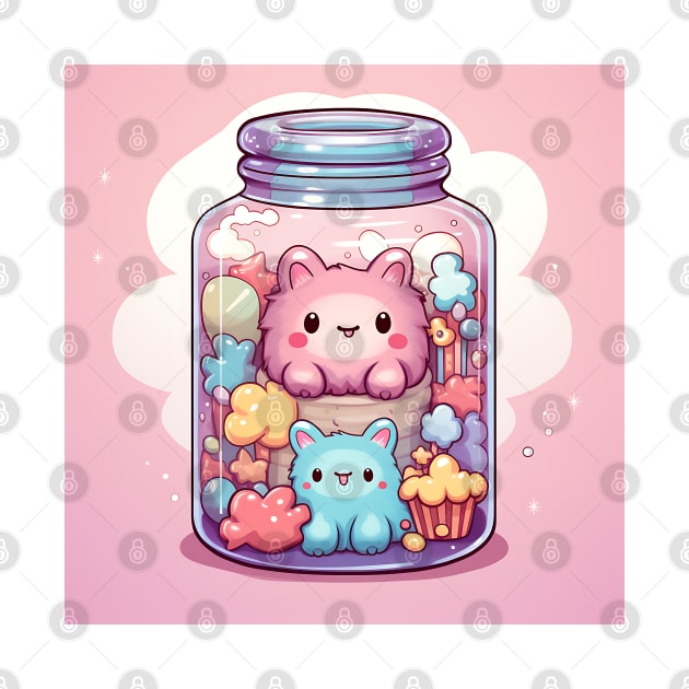 kawaii in bottle design by Printashopus