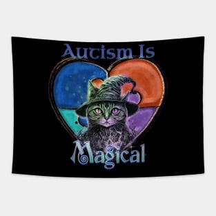 Autism Awareness Puzzle Cat Autism Is Magical Tapestry