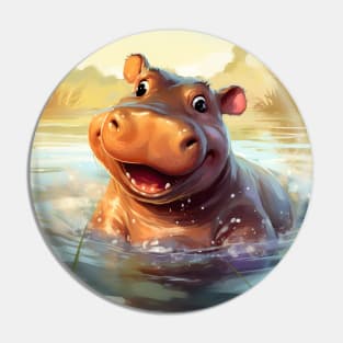 Happy Hippo Pin