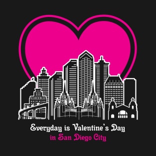 Valentine's Day in San Diego City T-Shirt