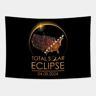 Total Solar Eclipse Shirts April 8 2024 America Map Totality Tapestry