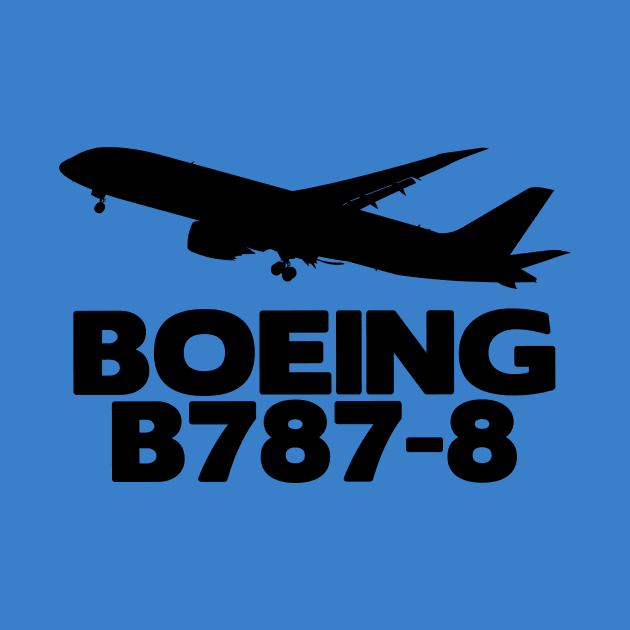 Boeing B787-8 Silhouette Print (Black) by TheArtofFlying