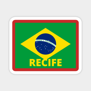 Recife City in Brazilian Flag Magnet