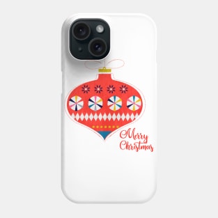 Merry Christmas retro bauble Phone Case