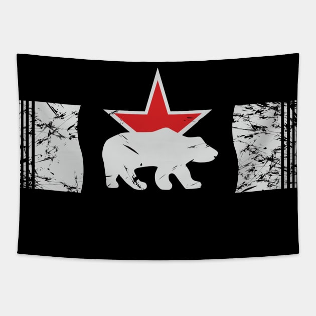 White bear on the background of a red star Bear identification badge of the 7th Separate Guards Heavy Tank Brigade Tapestry by FAawRay