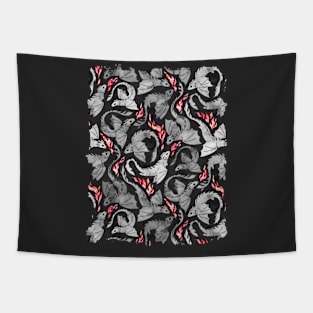 Dragon fire dark grey Tapestry