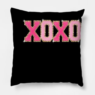 Chenille Patch Sparkling XOXO Valentine Day Heart Love Gift Pillow