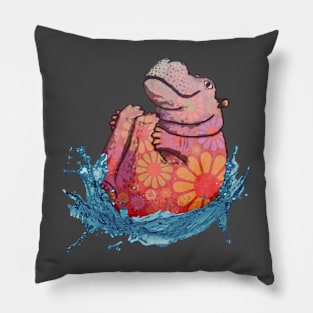 Hippo Splash Pillow