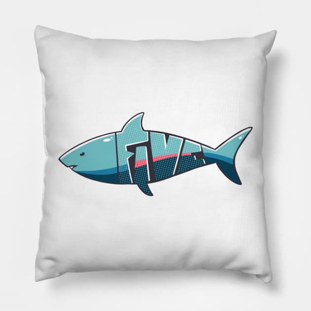 High Five - Shark Pillow by cartoonalarm