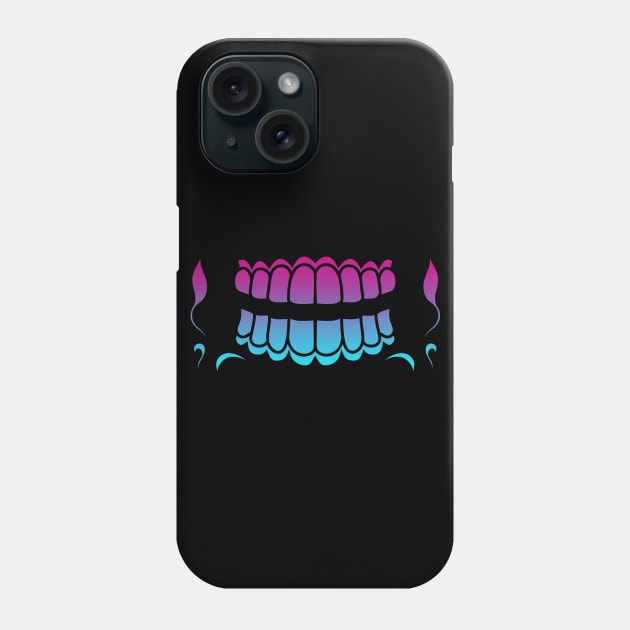 Sugar Skull Festive Simple Wide Print Jaw Vaporwave Phone Case by aaallsmiles