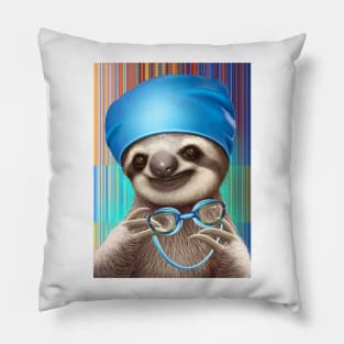 sloth with goggles Pillow