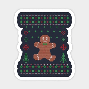 Gingerbread Man Ugly Christmas Sweater Magnet