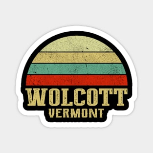 WOLCOTT VERMONT Vintage Retro Sunset Magnet