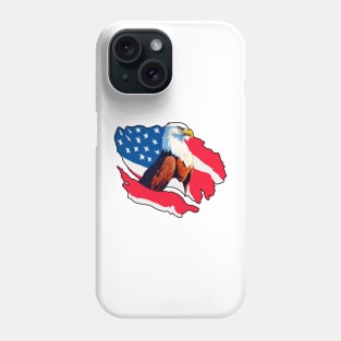 4th of July Patriotic Eagle with American Flag Phone Case