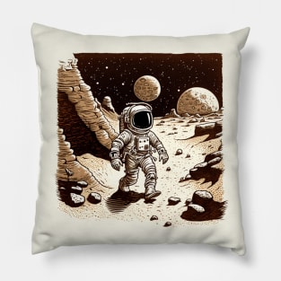 Astronaut Exploring the Unknown Pillow