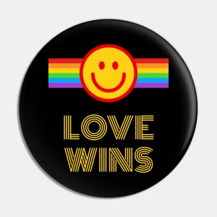 Love Wins Happy Face Pin