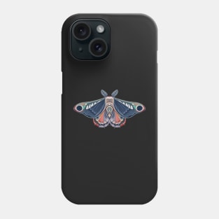 Moth sticker  blue, orange and lila pastel Phone Case