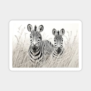 Zebra Animal Discovery Wild Nature Ink Sketch Style Magnet