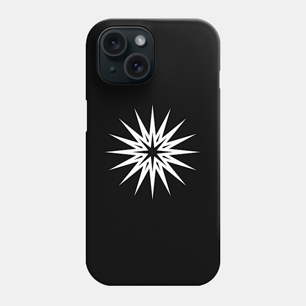 White Minimalist Geometric Glyph Mandala Sigil Rune 198 Phone Case by Holy Rock Design