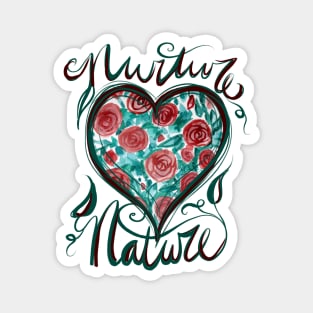 Nurture Nature Watercolor Heart Magnet