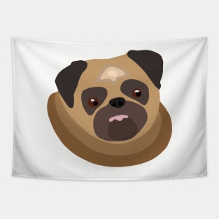 Cute fat pug – drawing of a puppy pug Tapestry