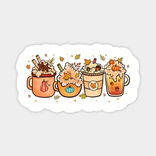 Fall Latte Coffee Magnet