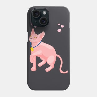 3d effect pink cat with medal Phone Case