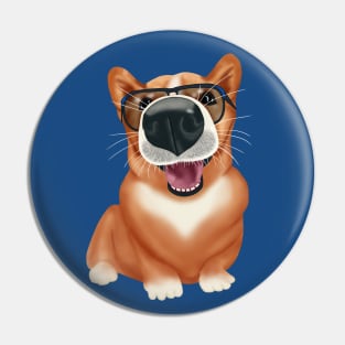 Corgi with sunglasses Pin