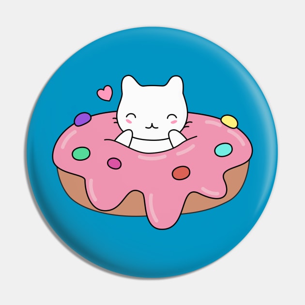 Cute Cat Donut T-Shirt Pin by happinessinatee